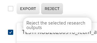 Screenshot showing the reject button